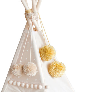Pom Pom Teepee palapinės šluostės - Dekoratyviniai pomponai |Spalva: Geltona