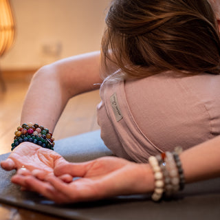 MINICAMP Yoga Bolster meditacinė pagalvėlė iš 100% lino dulkėtos rožinės spalvos