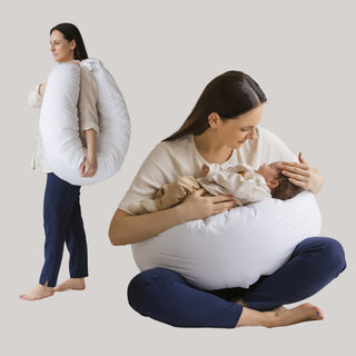 Best Organic C-Shape Baby Feeding & Pregnancy Pillow with White Cover Kapok Filling by MINICAMP