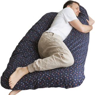 MINICAMP Comfort Pillow for Men and Women with Organic Cover in Navy Blue with Kapok Filling