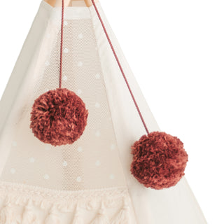 Pom Pom Teepee palapinės šluostės - Dekoratyviniai PomPoms |Spalva: Terakotos