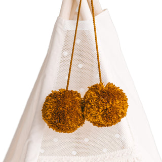 Pom Pom Teepee palapinės tvarsčiai - Dekoratyviniai PomPoms |Spalva: Garstyčios
