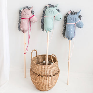 Unicorn Stick Horse, Hobby Horse Stick, Pony Ride Toy, Wooden Stick Horse, Plush Stick Horse, Fantasy Horse Toy,Magical Stick Horse,Toy Gift
