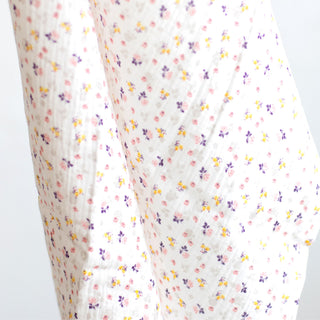 White Muslin Baby Swaddle & Burp Cloth with Cute Little Flower Print – 100% OEKO-TEX Cotton, Ultra-Soft Double Gauze