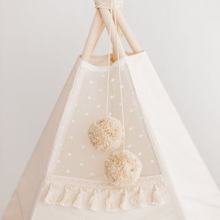 MINICAMP Extra Large Indoor Teepee Tent with Tassels Decor in Boho Style