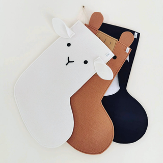 Nordic Felt Christmas Stocking – Personalized Holiday Decor | White Sheep