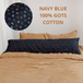 Navy Blue with Flowers