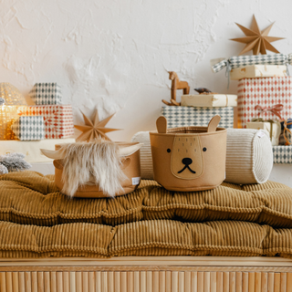 Handmade Felt Toy Storage Basket | Highland Cow