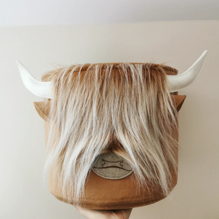 Handmade Felt Toy Storage Basket | Highland Cow