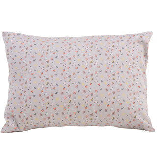 MINICAMP Kapok Pillow – Medium Firm Natural Cushion with Breathable Cover – Grey Floral