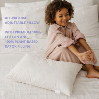 MINICAMP Kids Sleeping Pillow – Natural Kapok Fill & Organic Cotton Cover