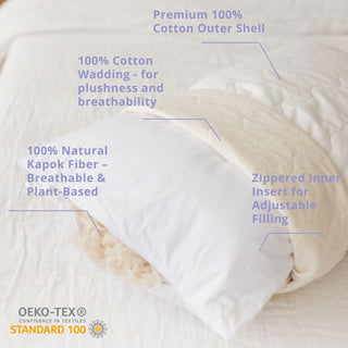 Kapok Pillow for Sleeping, Organic, Natural by Minicamp
