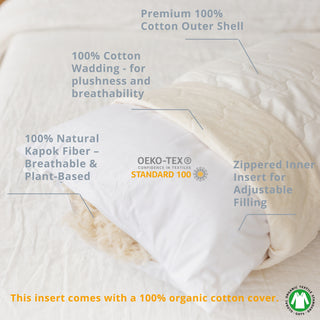 MINICAMP Long Maternity Pillow with Organic Cover | Pregnancy & Lumbar Support