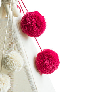 Pom Pom Teepee Tent Toppers - Decorative PomPoms |Colour: Fuchsia