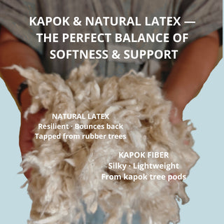 Adjustable Kapok & Latex Sleeping Pillow – Natural, 100% Cotton, Plant-Based Filling