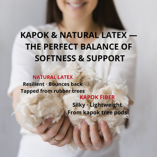 Organic Sleeping Pillow – Natural Kapok & Latex Filling, Adjustable – Milky Floral