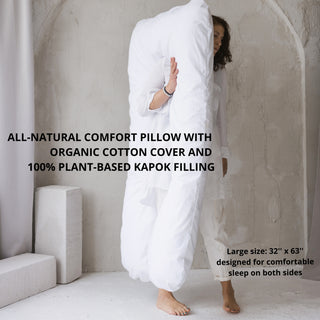 MINICAMP U-Shaped Body Pillow with Organic Cover in White | Kapok or PES Filling