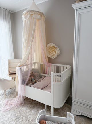 MINICAMP Kids Bed Canopy with Tulle & Tassels in Cream