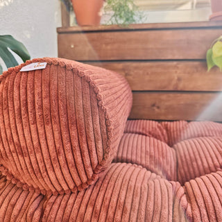 Corduroy Bolster Pillow – Roll Cushion for Floor Mattresses | Terracotta