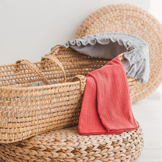 Amaranth Muslin Baby Swaddle & Burp Cloth – 100% OEKO-TEX Cotton, Ultra-Soft Double Gauze in Reddish Rose