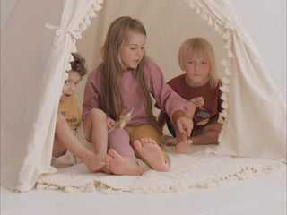MINICAMP Extra Large Indoor Teepee Tent with Tassels Decor in Boho Style
