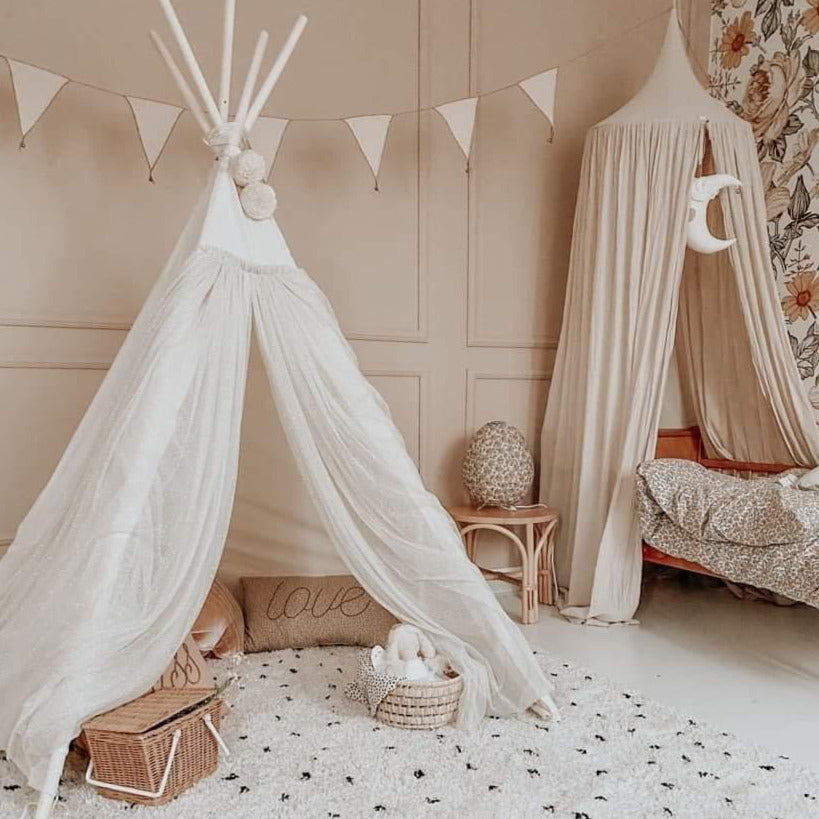 fairy tent MINICAMP Fairy Kids Play Tent with Tulle in Ecru