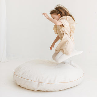 minicamp ivory teddy pouf