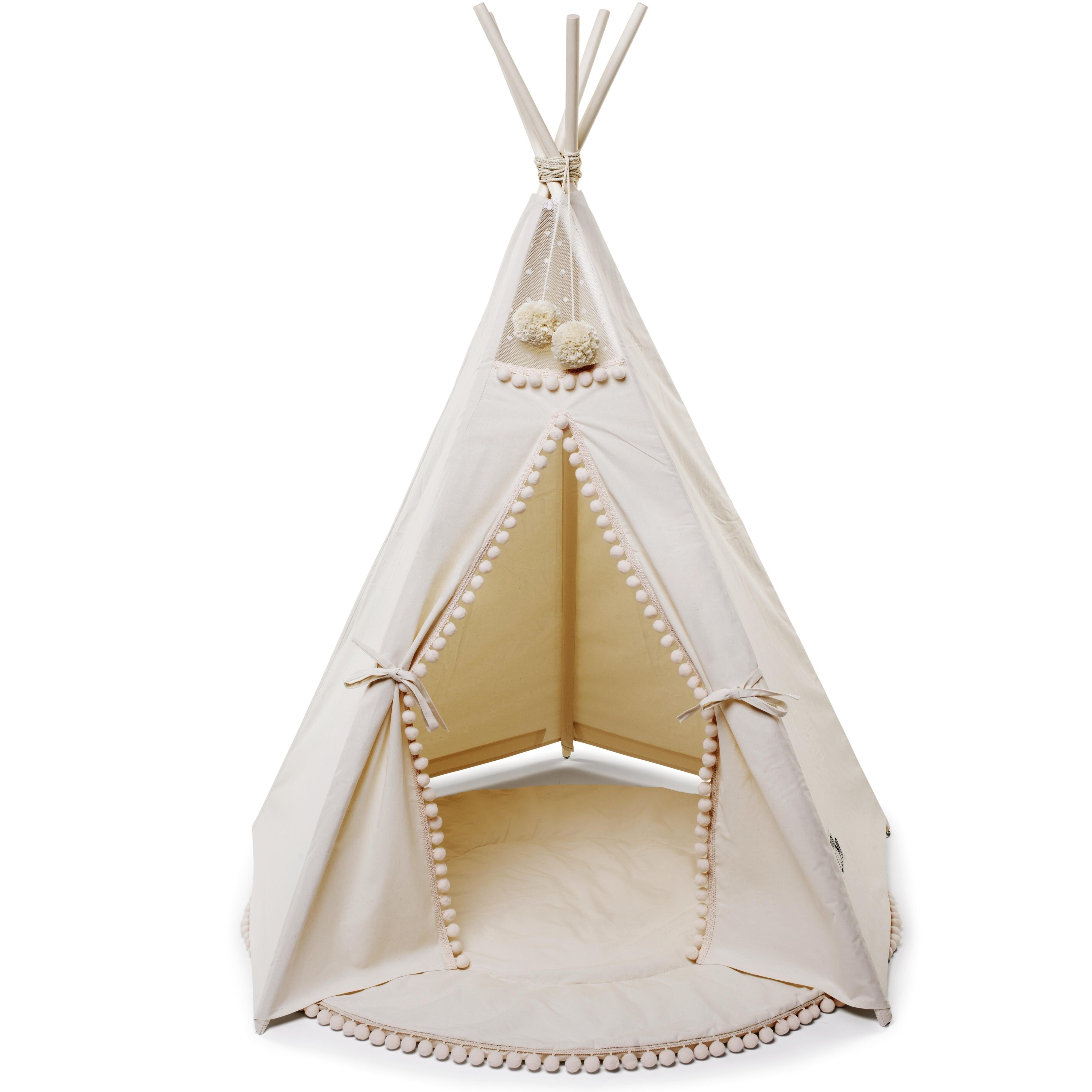 mini camp MINICAMP Original Play Tent with Pompoms Teepee with Play mat